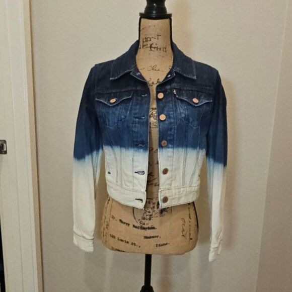 Levi's Women's Denim Jean Hombre Cropped Jacket Size Small - Picture 1 of 6